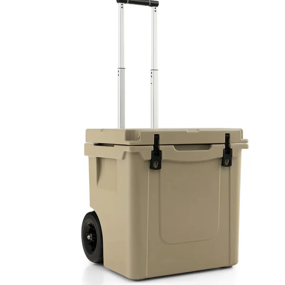 BOXED EYDIE REBRILLIANT 100L ICE CHEST WITH WHEELS IN BROWN (1 BOX)