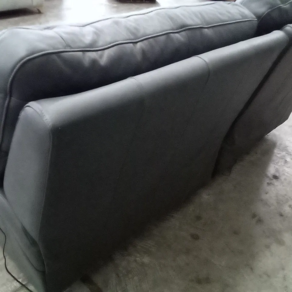 DESIGNER G PLAN SEATTLE 3 SEATER ELECTRIC RECLINER DBL SOFA - CAMBRIDGE PETROL BLUE LEATHER