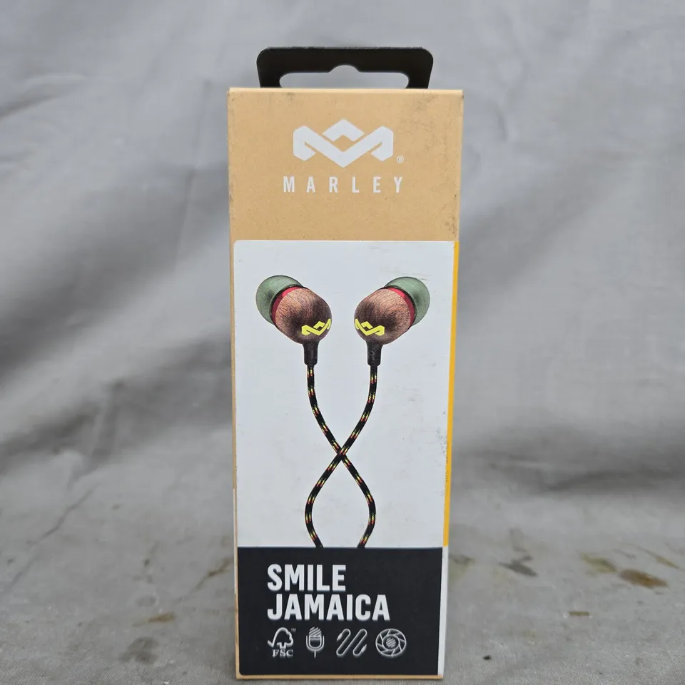 BOXED AND SEALED MARLEY SMILE JAMAICA EARBUDS – IN-EAR HEADPHONES (BOXED)
