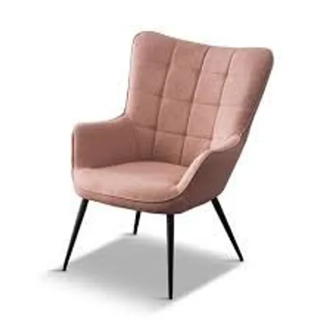 BOXED VERA PINK FABRIC OCCASIONAL CHAIR