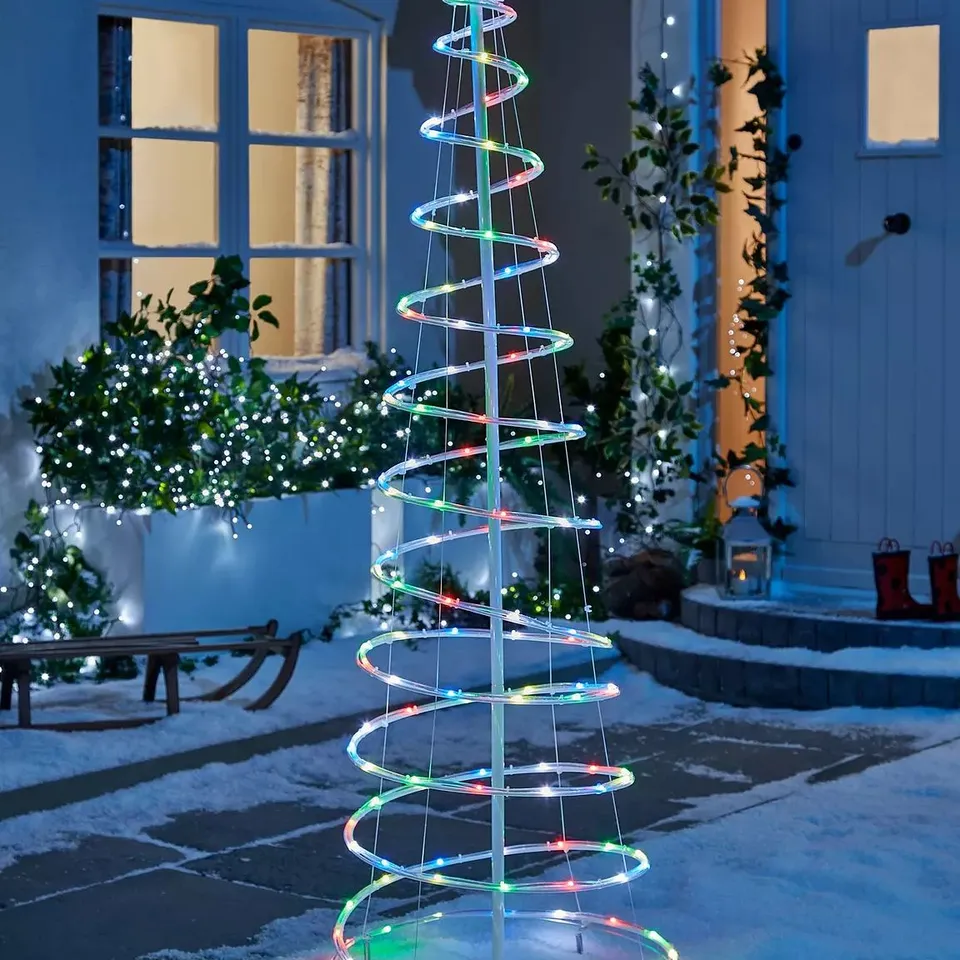 BOXED DESIGNER 1.8M DIGITAL LED SPIRAL ROPE LIGHT TREE RRP £109.99