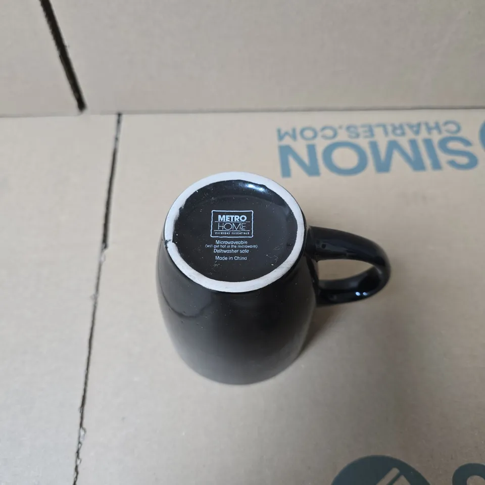 SET OF APPROXIMATELY 15 X BLACK SMART HOME KITCHEN SET TO INCLUDE PLATES, CUPS ETC