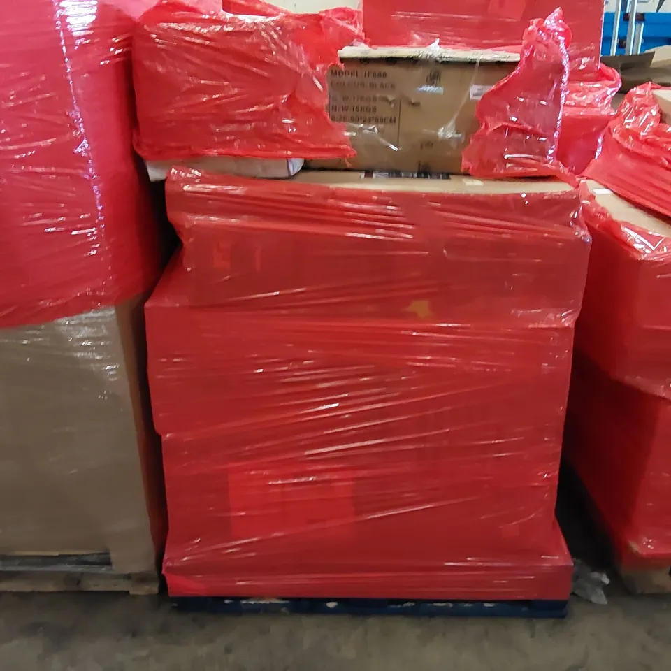 PALLET OF ASSORTED ITEMS INCLUDING: MATTRESS, GAMING CHAIR, SINGLE STORAGE BED