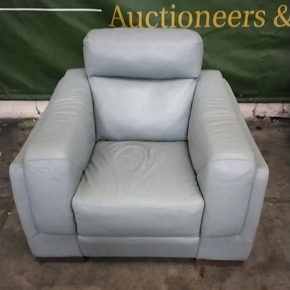 QUALITY ITALIAN DESIGNER BRINDISI ARMCHAIR LINOSO STONE LEATHER 