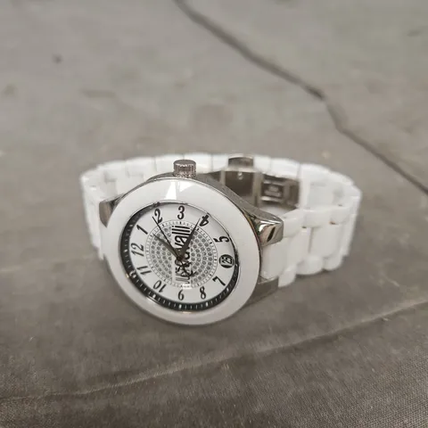 JUST CAVALLI TIME WHITE STRAP WATCH 