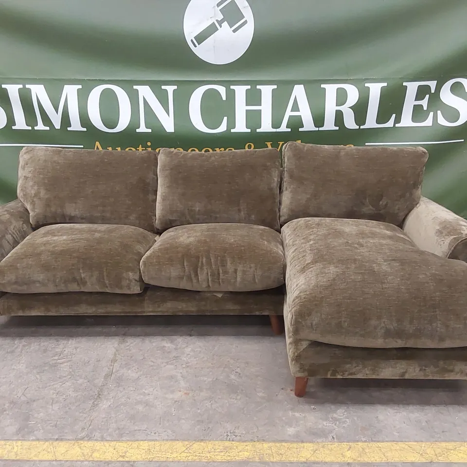 ASTRID RIGHT HAND FABRIC CORNER CHAISE SOFA - OLIVE RRP £1499