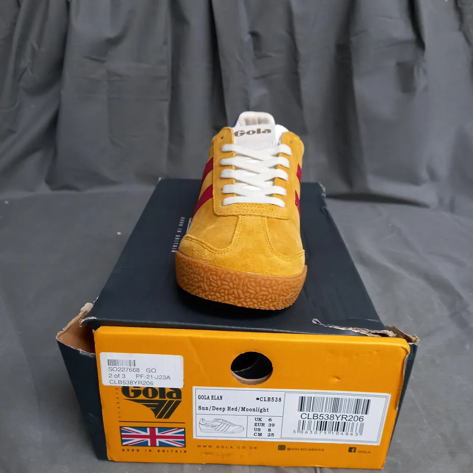 BOXED PAIR OF GOLA LOW TOP TRAINERS SIZE 6