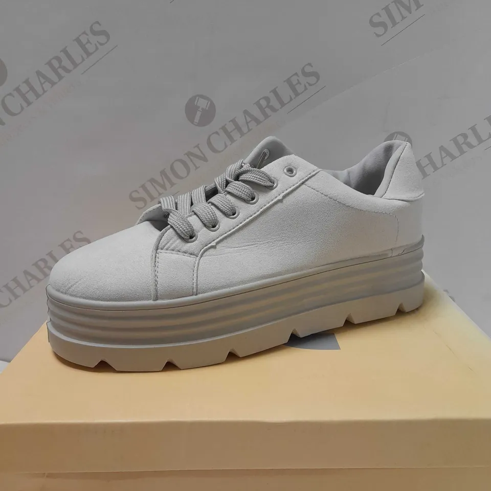 KOI YUMI LAYERED GREY SUEDE CHUNKY TRAINERS - SIZE 7