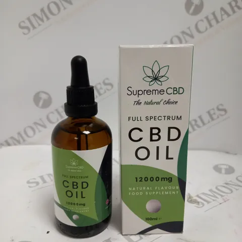 BOXED SUPREME CBD FULL SPECTRUM CBD OIL FOOD SUPPLEMENT - 12000MG
