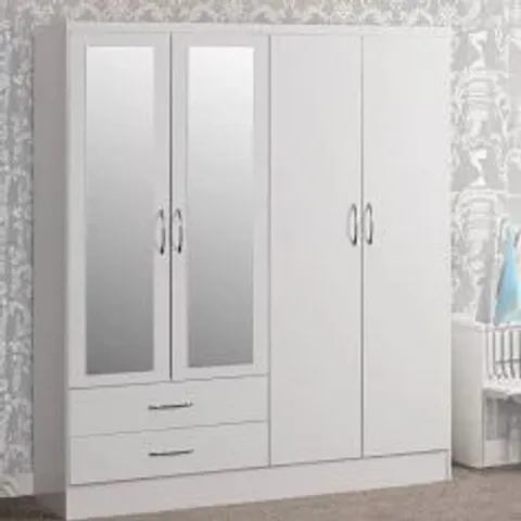 BOXED NEVADA 4 DOOR 2 DRAWER WARDROBE (3 BOXES)