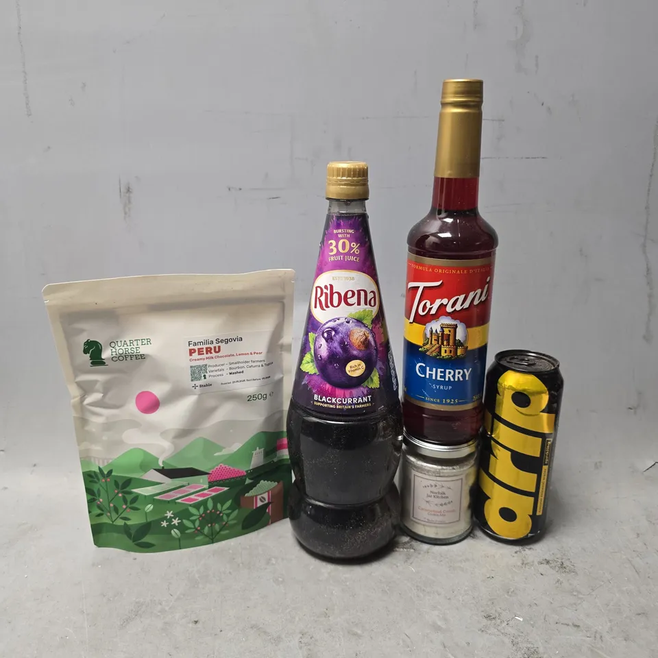 APPROXIMATELY 12 ASSORTED FOOD & DRINK ITEMS TO INCLUDE - FAMILILA SEGOVIA PERU , RIBENA , DRIP ETC