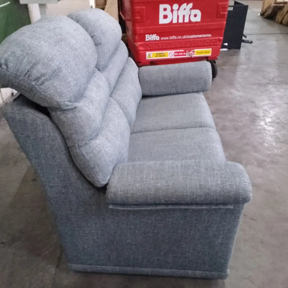 QUALITY DESIGNER G-PLAN MALVERN D 2 SEATER SOFA - DAPPLE KINGFISHER FABRIC 