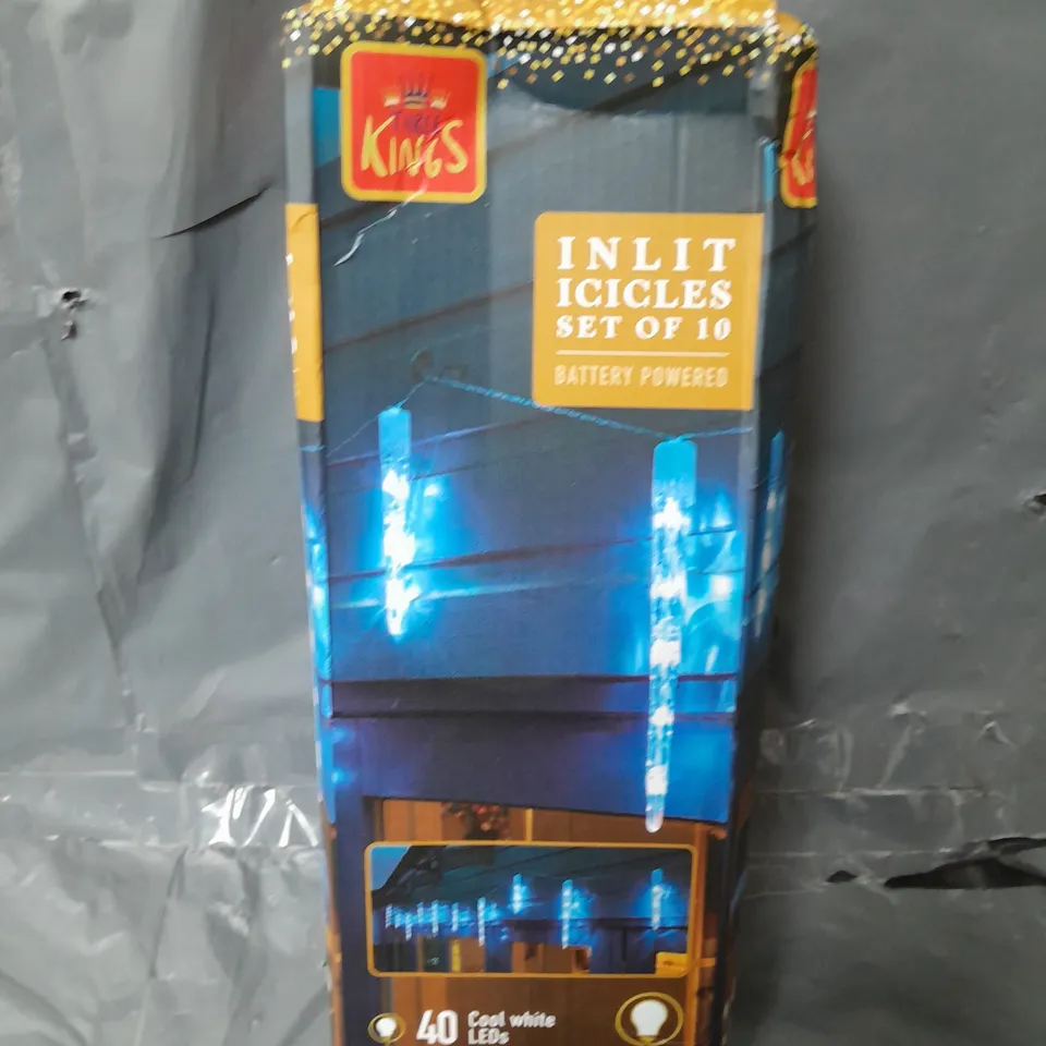 Set of 10 Battery Operated Indoor/Outdoor Icicle Christmas Lights RRP £14.99