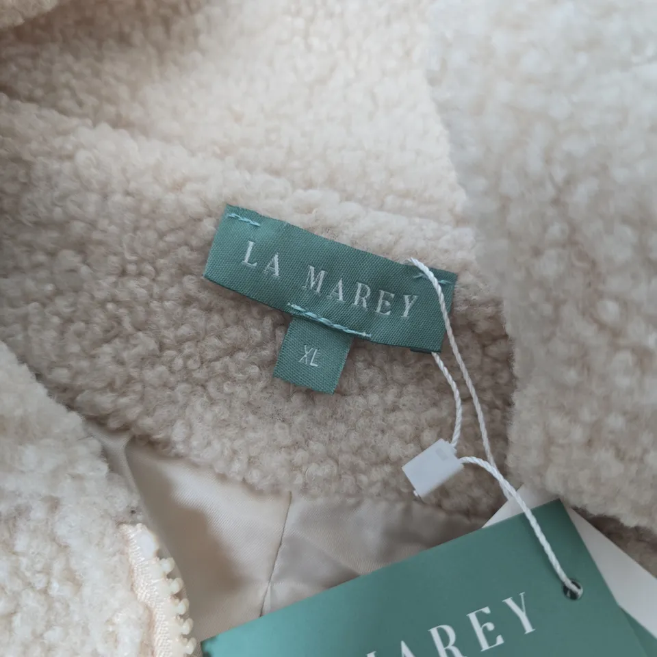 LA MAREY LADIES PLUSH JACKET IN BEIGE - XL
