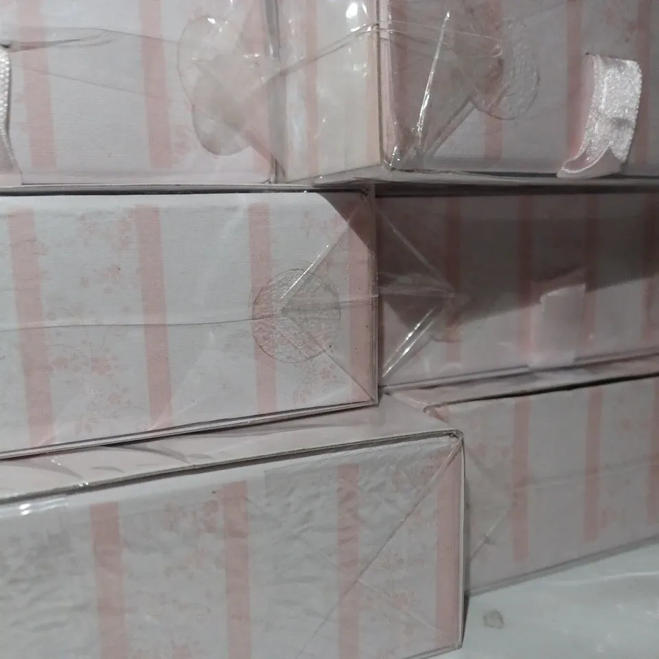 LOT OF 6 NOUGAT LONDON ELEGANT GLASS ARCS - PINK FLOWERS