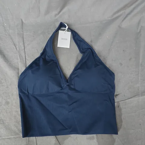 THRIVIN NAVY BLUE HALTER NECK SPORTS BRA SIZE LARGE