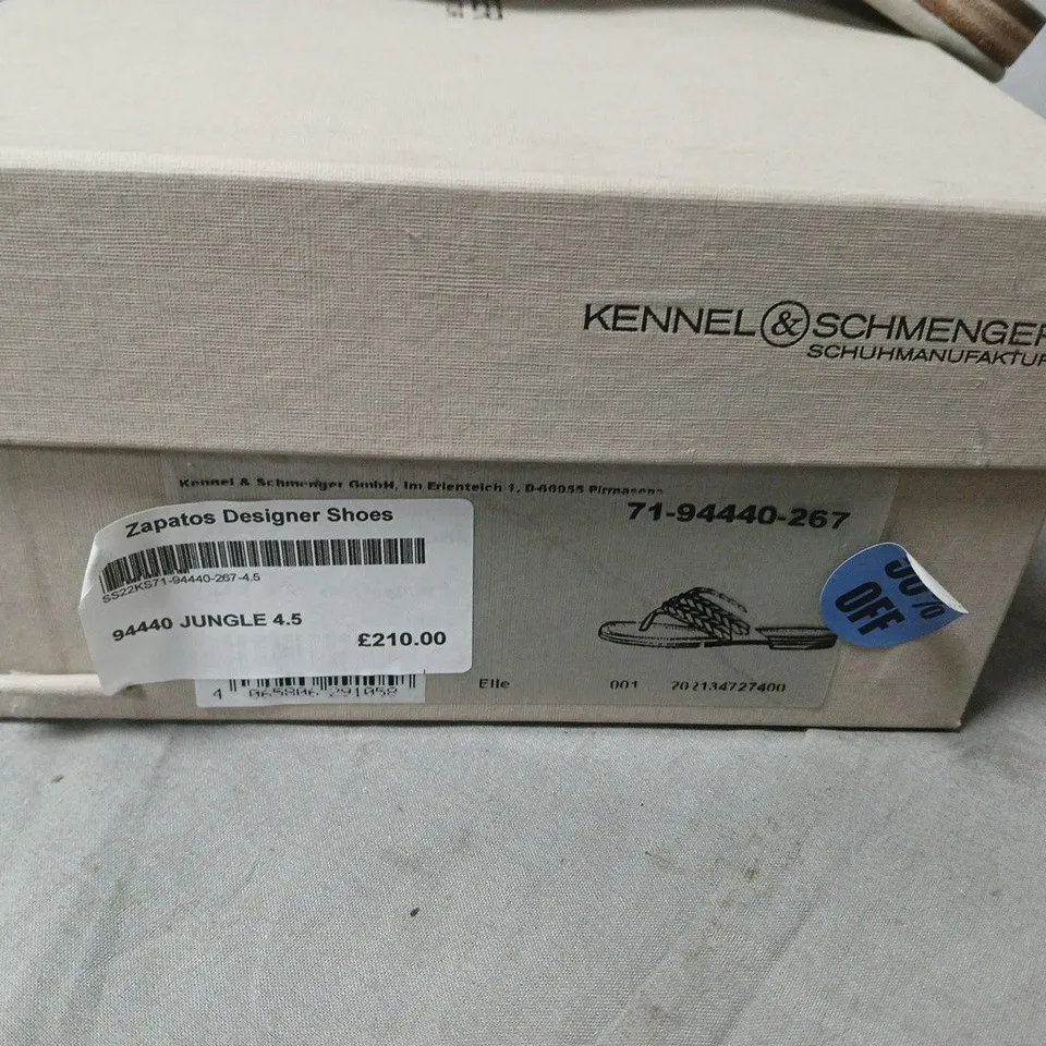 KENNEL & SCHMENGER JUNGLE SANDALS – LIGHT GREY BRAIDED LEATHER, UK SIZE 4.5