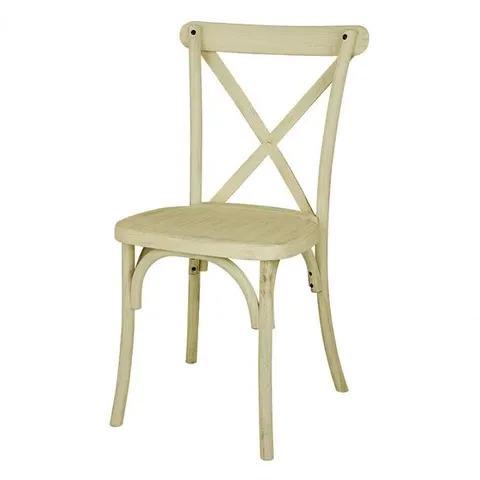 BOXED BOLERO MANHATTAN CROSS-BACK RESIN CHAIRS NATURAL (4 PACK) - (1 BOX)