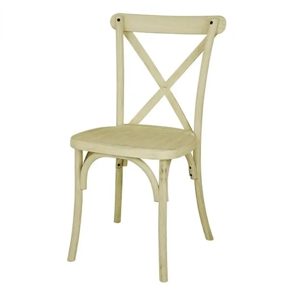 BOXED BOLERO MANHATTAN CROSS-BACK RESIN CHAIRS NATURAL (4 PACK) - (1 BOX)