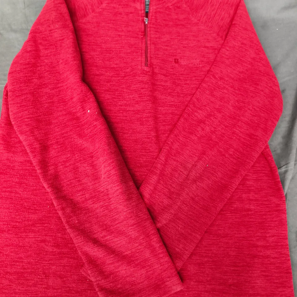 MOUNTAIN WAREHOUSE RED FLEECE PULLOVER WITH QUARTER-ZIP SIZE SMALL