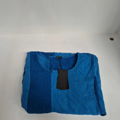 GRIZAS PANELLED LINEN FLARED DRESS β COBALT BLUE β SIZE XL