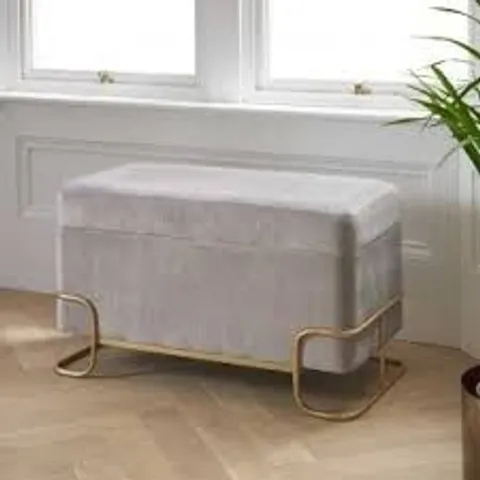 BRAND NEW HOMESDIRECT365 LIGHT GREY STORAGE OTTOMAN