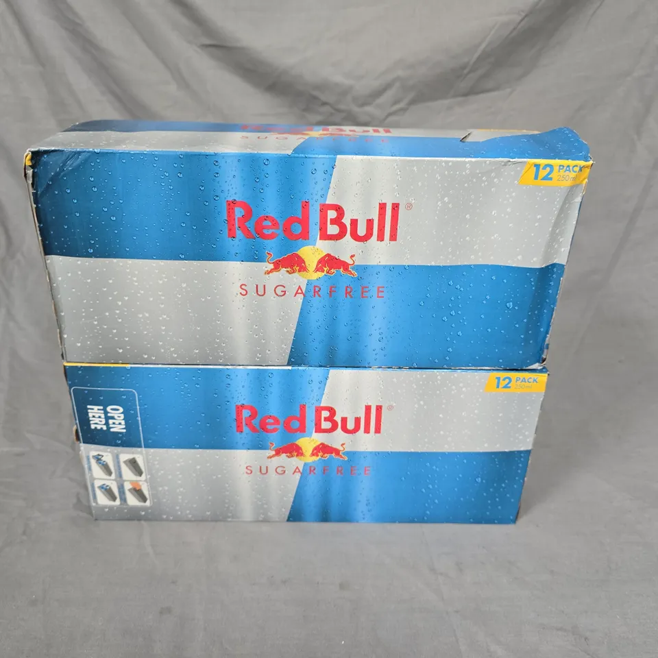 LOT OF 2 12-PACKS OF RED BULL SUGAR FREE
