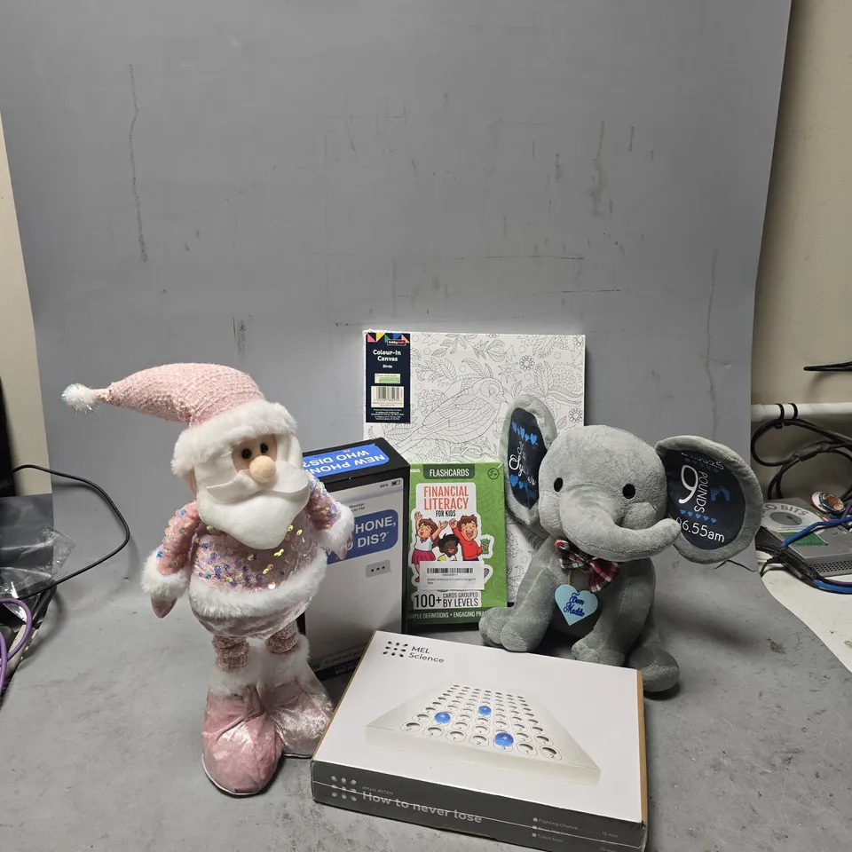 APPROXIMATELY 20 ASSORTED TOYS & GAMES TO INCLUDE HOBBYCRAFTS COLOUR IN CANVAS, MEL SCIENCE HOW TO NEVER LOSE, NEW PHONE WHO DIS ADULT PARTY GAME, ETC