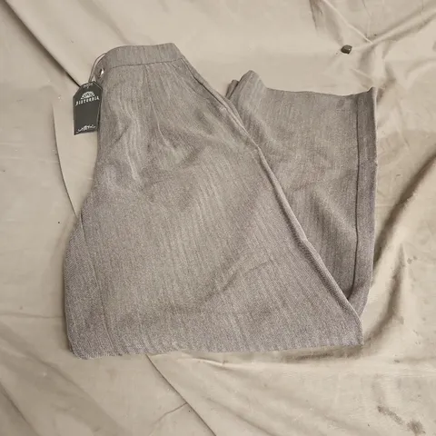 DISTURBIA MOONAGE HERRINGBONE TAILORED TROUSER IN GREY SIZE 10