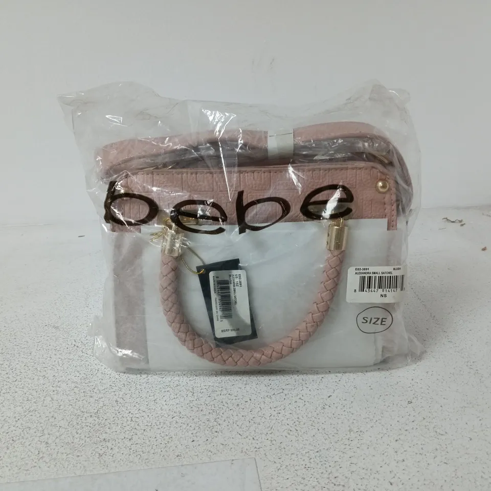 BEBE ALEXANDRA SMALL SATCHEL IN BLUSH