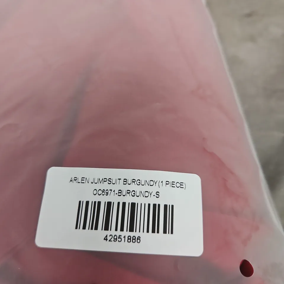 OUTCAST CLOTHING ARLEN JUMPSUIT BURGUNDY – UK SIZE S (1 PIECE)