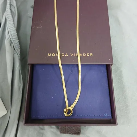 MONICA VINADER GOLD TONE NECKLACE WITH CIRCULAR RING PENDANT