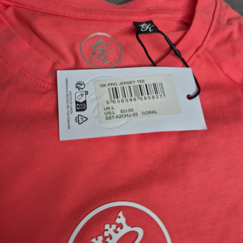 GYM KING PRO JERSEY TEE – CORAL, UK L (MEN'S)