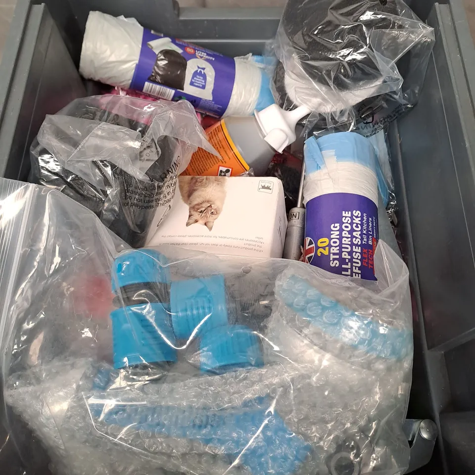 APPROXIMATELY 15 ASSORTED HOUSEHOLD PRODUCTS TO INCLUDE WATER WIPES, GORILLA GLUE, BIN BAGS ETC 