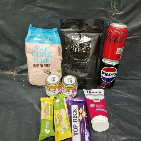 APPROXIMATELY 5 ASSORTED FOOD &DRINK ITEMS TO INCLUDE - CANS OF POP, COCONUT FLOUR AND BABY FOOD   - COLLECTION ONLY 