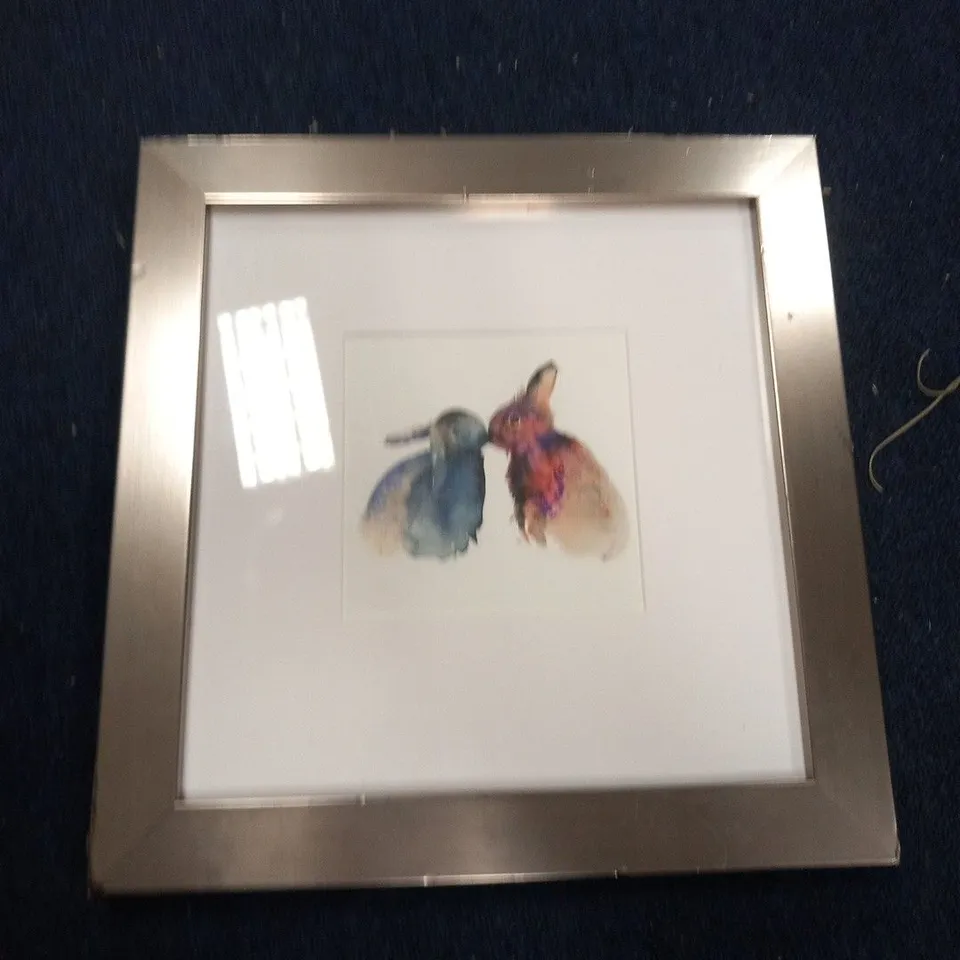 FRAMED BUNNIES IN LOVE BY KRISTINA BROZICEVIC WATERCOLOUR