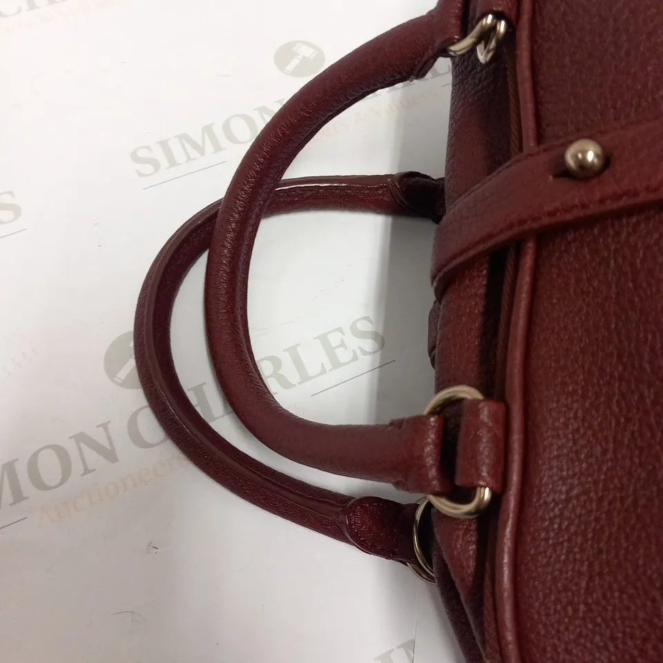 ALEXANDER WANG OXBLOOD BURGUNDY STUDDED HANDLE TEXTURED LEATHER BAG