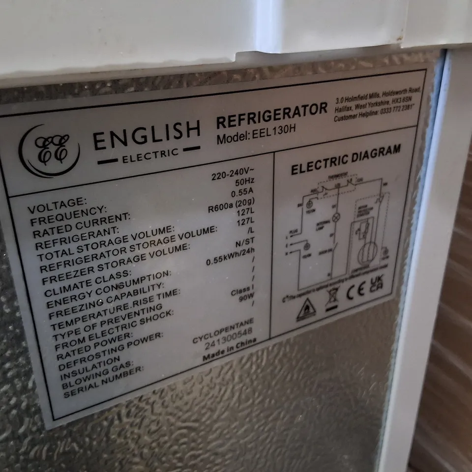 ENGLISH ELECTRIC 55CM UNDER COUNTER LARDER FRIDGE, WHITE