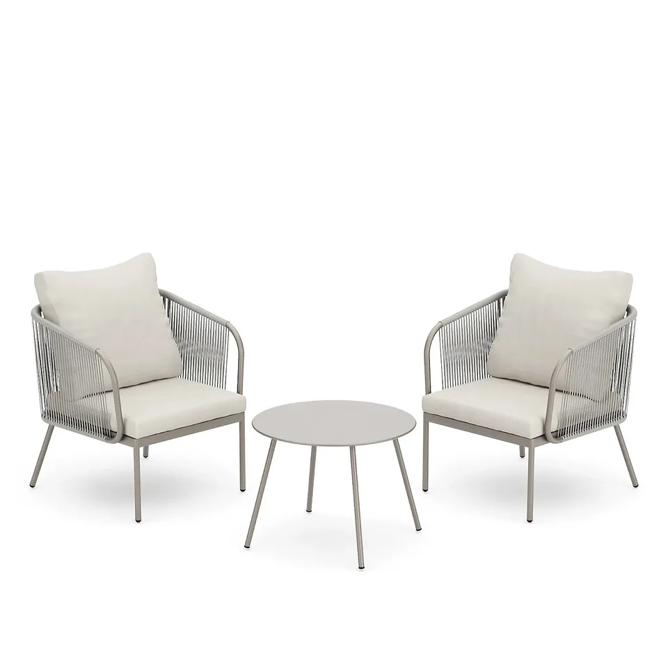 GARDEN STORIES ROPE 2 CHAIRS & TABLE BISTRO SET