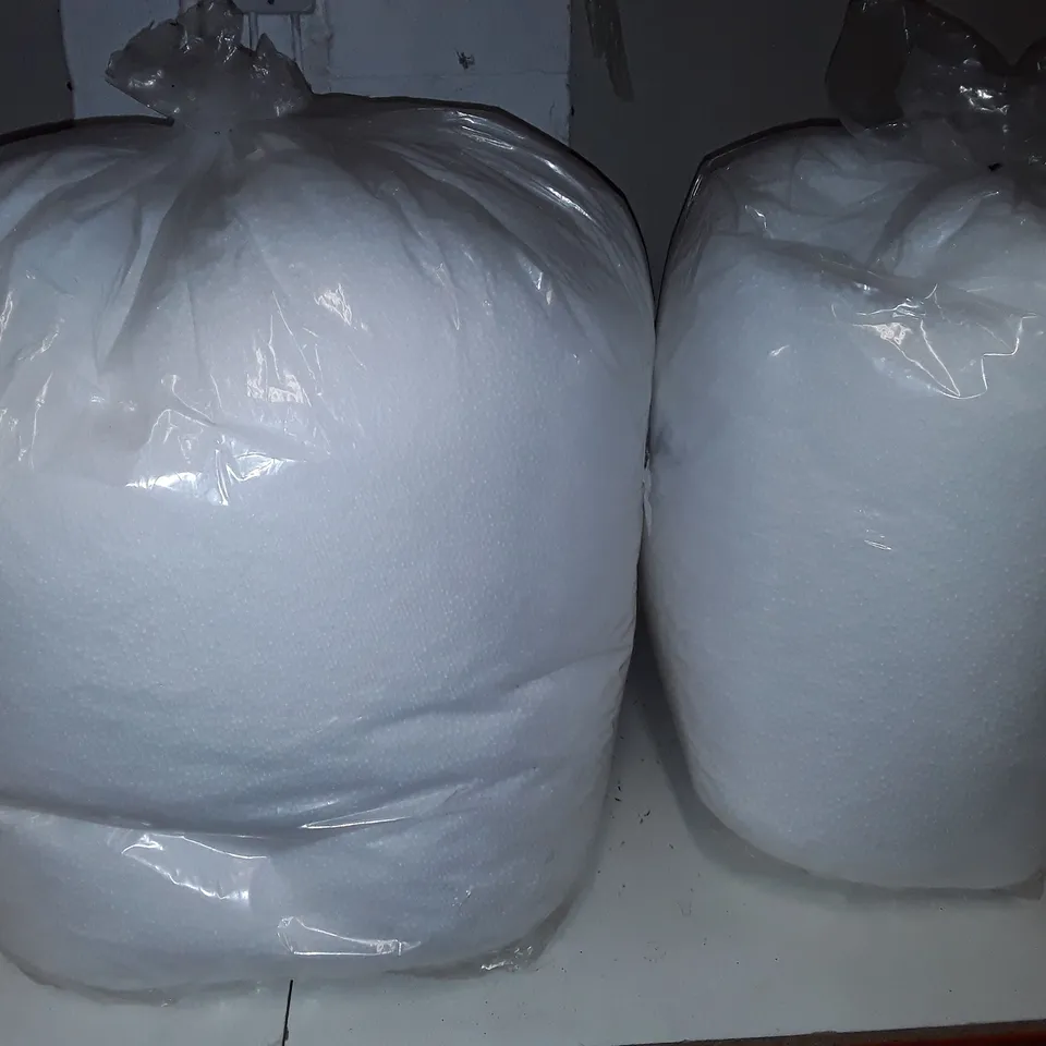 TWO BAGS OF WHITE PACKING BEADS