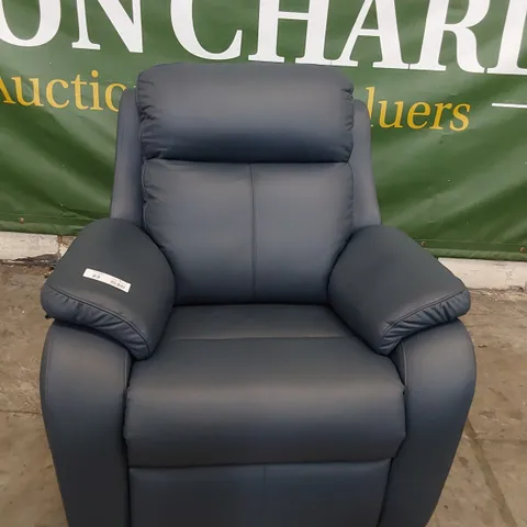 QUALITY BRITISH DESIGNER G PLAN KINGSBURY POWER RECLINING EASY CHAIR CAMBRIDGE NAVY LEATHER