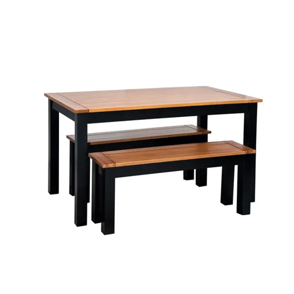 BOXED CLIFFORD DINING BENCH SET - BLACK