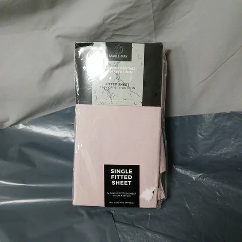 MABLE MAY SINGLE FITTED SHEET – PINK, 90 X 191 CM 