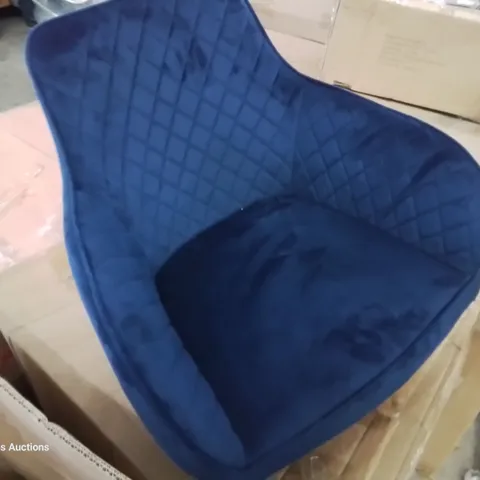 BOXED PAIR HAMPTON DINING CHAIRS ROYAL BLUE VELVET