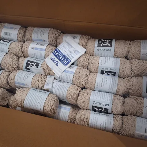 PALLET CONTAINING APPROXIMATELY 1800 TURTLE BAGS ORGANIC COTTON STRING BAGS WITH LONG HANDLES
