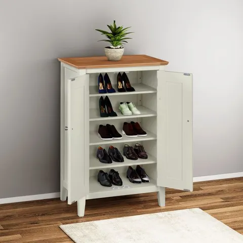 BOXED CLIFTON OAK PAINTED SHOE CUPBOARD