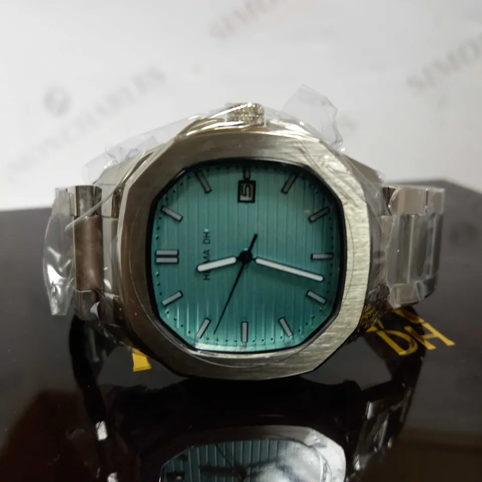 HELMA DH BLUE AUTOMATIC STAINLESS STEEL STRAP WRISTWATCH RRP £800