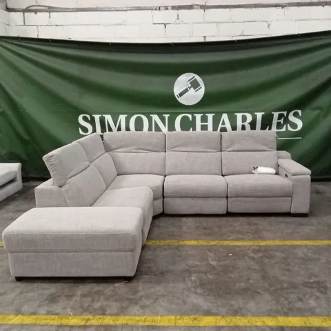 DETROIT FABRIC POWER RECLINER CORNER GROUP SOFA WITH CHARGING PORTS AND STORAGE