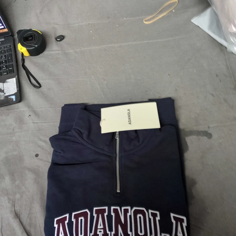 ADANOLA NAVY ZIP-UP HOODIE UK M