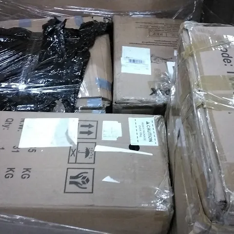 PALLET OF ASSORTED ITEMS INCLUDING DRIPEX ELLIPTICAL CROSS TRAINER, ELLIPTICAL MACHINE, ELEGANT CABINET